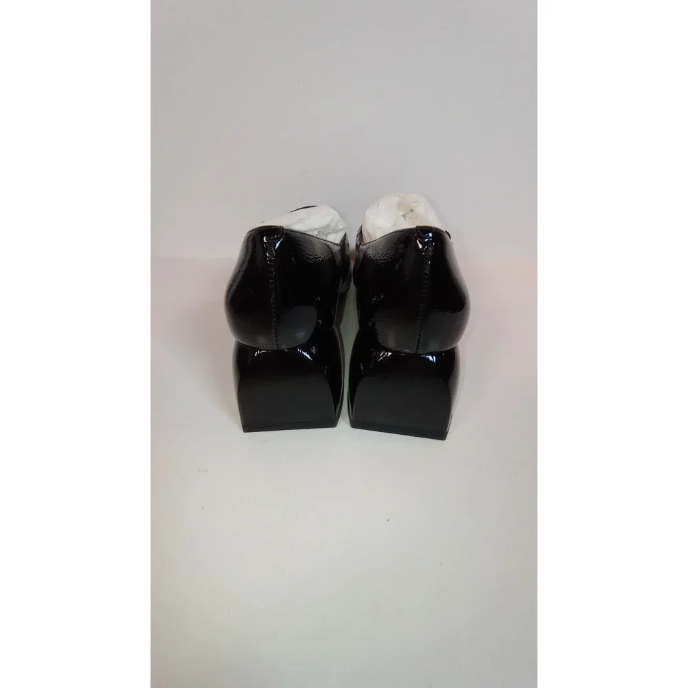 Linea Paolo Monroe Black Patent Leather Mary Jane Block Heel Square Toe 6 M